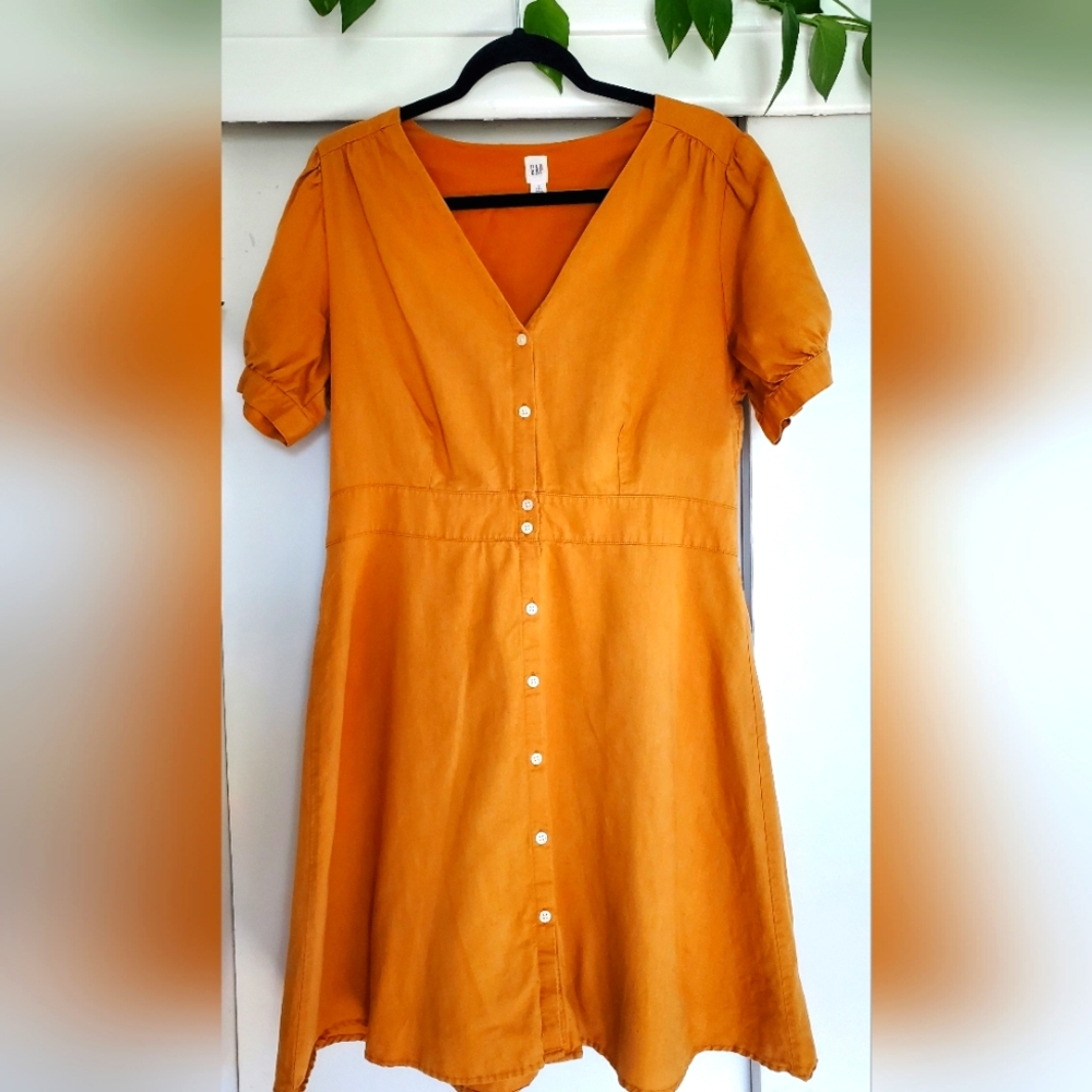 Orange Button-Down Dress